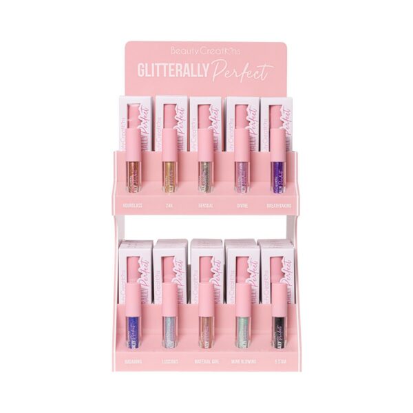 DISPLAY DELINEADOR GLITTERALLY PERFECT 60PZS + 10TEST + ACRILICO BC