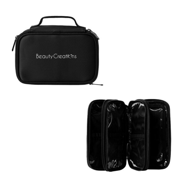 MINI ORGANIZADOR COLOR NEGRO CON 3 CAPAS Y BANDAS ELASTICAS PARA LAPICES Y BROCHAS