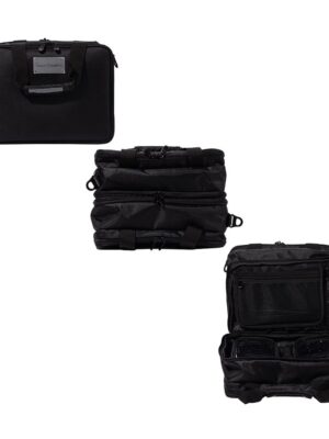 BCMBBLK-06-1.jpg ESTUCHE DE VIAJE NEGRO CON ASA CON 3 COMPARTIMENTOS 2 BOLSAS 1 BOLSA DE MALLA Y 1 CORREA PARA HOMBRE