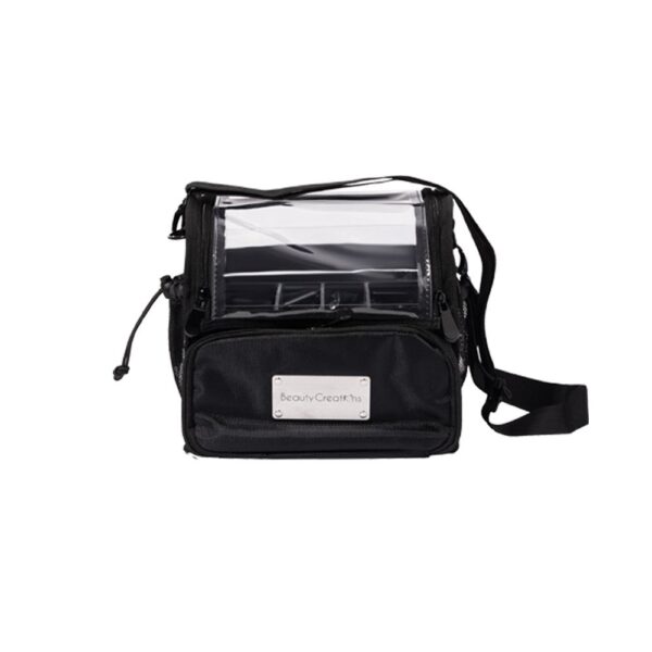 BOLSA DE MANO PRO NEGRA CON 1 PORTA BROCHAS DE ACRILICO REMOVIBLE 1 CORREA PARA HOMBRO 1 ASA EXTRAIBLE 