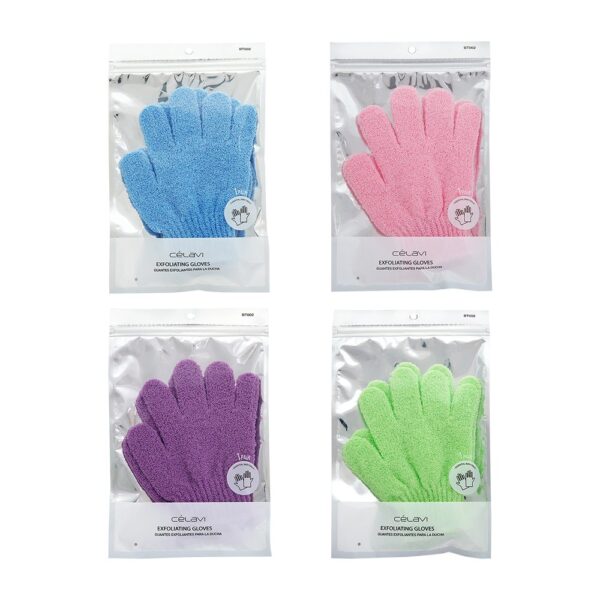 GUANTES EXFOLIANTES 1 PAR 4 COLORES CV