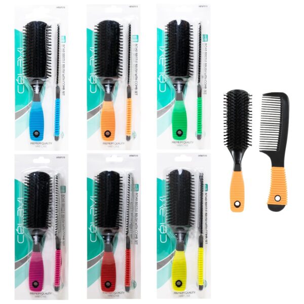 SET CEPILLO Y PEINE CERDAS JABALI 6COL C