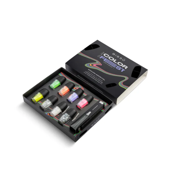KIT GLAM COLOR FEST VOL.1 8 TONOS GLITTER MAS PEGAMENTO
