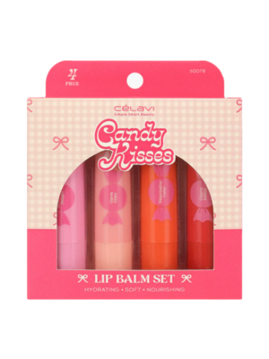 60078 SET DE BALSAMO PARA LABIOS CANDY KISSES 4PZAS CV