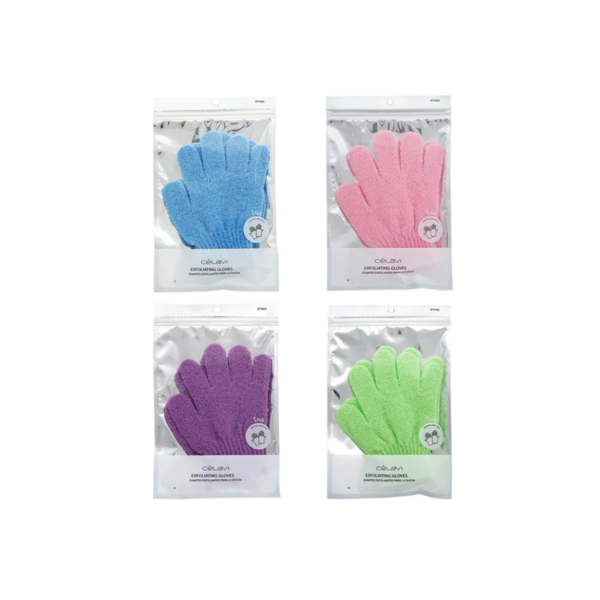 GUANTES EXFOLIANTES 2 PARES 4 COLORES CV