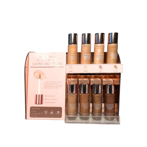 SET  GLOWY SKIN FILTER 8 TONOS / 4 PZS POR TONO + 8 TESTERS =  40PZS BC