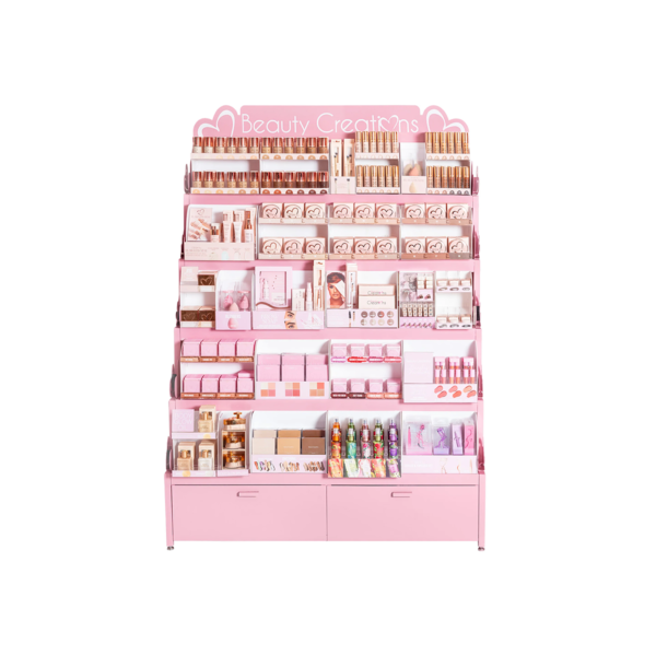 EXHIBIDOR DE PISO ROSA BEAUTY CREATIONS