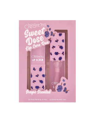 LOSET-5 DUO EXFOLIANTE Y ACEITE PARA LABIOS SWEET DOSE BEAUTY CREATIONS - GRAPE