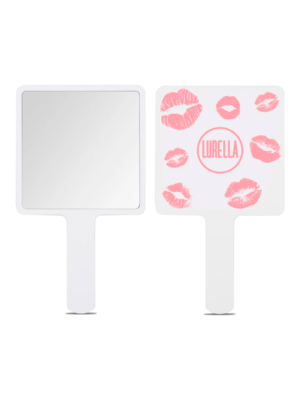 LR-08 ESPEJO DE MANO CUADRADO LIPS BLANCO LR