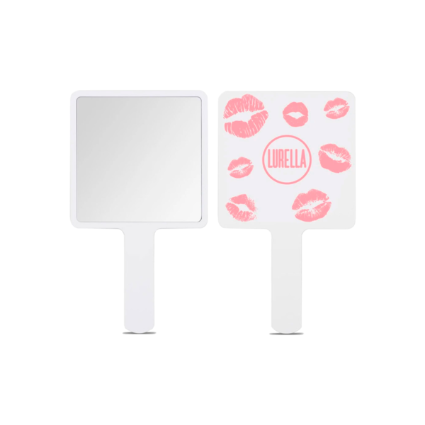 ESPEJO DE MANO CUADRADO LIPS BLANCO LR