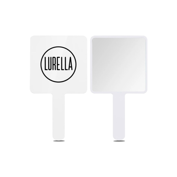 ESPEJO DE MANO BLANCO LOGO LR
