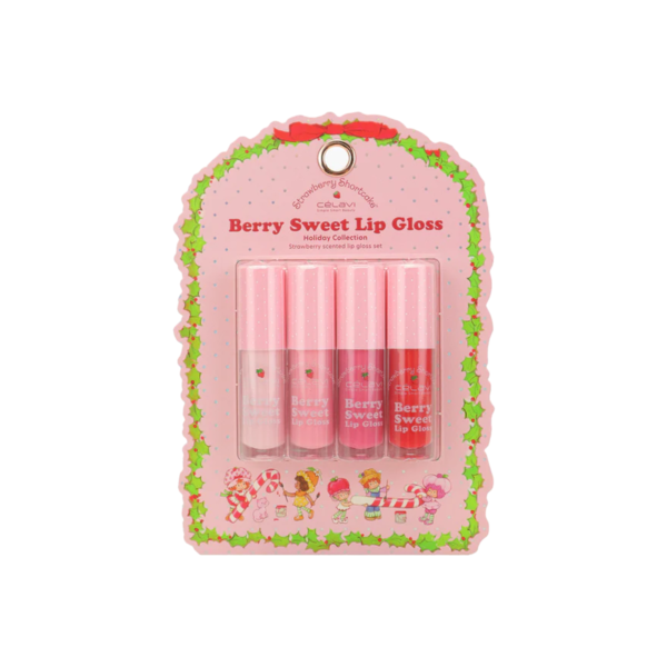 SET BRILLO PARA LABIOS STRAWBERRY SHORTCAKE 4 PZS (NAVIDAD) CELAVI