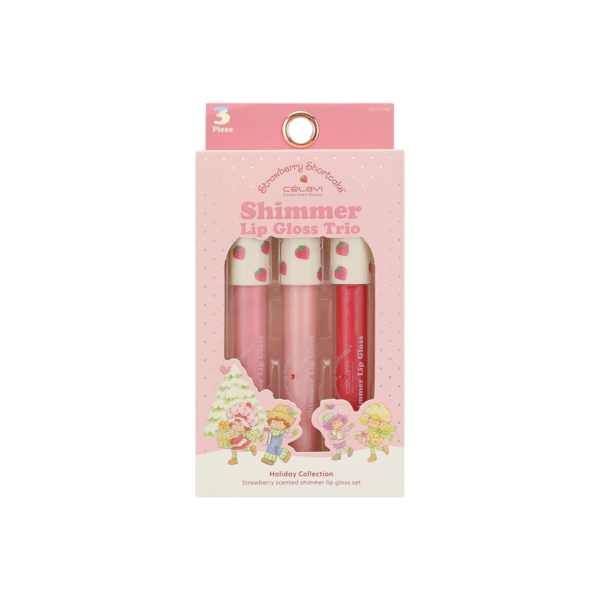 SET BRILLO PARA LABIOS STRAWBERRY SHORTCAKE 3 PIEZA (NAVIDAD) CELAVI