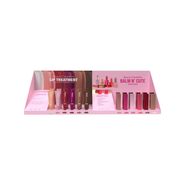 DISPLAY PDQ BALSAMOS N CUTE Y TRATAMIENTO DE LABIOS 6PZS X TONO = 72PZS (NO TESTER)
