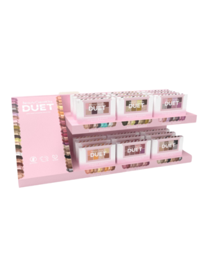 Duet Palette 6 pzs por tono + 6 testers totla 36 pzs+acrylico