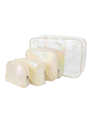 SET DE
  COSMETIQUERAS LUMI 4 PIEZAS DORADO MH